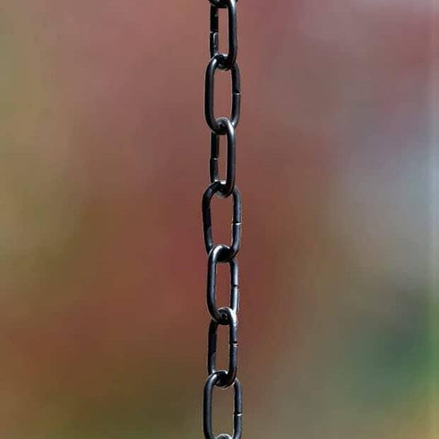 Aluminum Traditional Link Rain Chain Replacement Downspout for Gutters, Matte Black